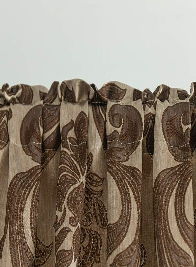 NAPEARL French Door Window Curtains - Damask Panels With Flower Patterns, Jacquard Sidelight Curtains for Front Door, Narrow Window, 1 Panel, W25 X L40 Inches - Image 4